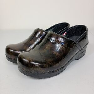 Sanita Professional Aurora Patent Leather Clog 37 (US 5.5-6) BronzeGold Metallic